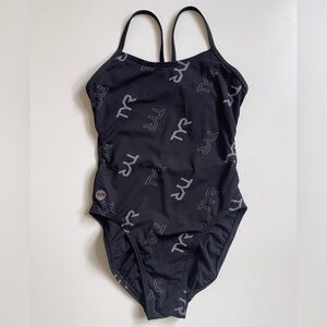 TYR Durafast One® Women's Cutoutfit Swimsuit - Cascading TYR - Black/Grey - 28